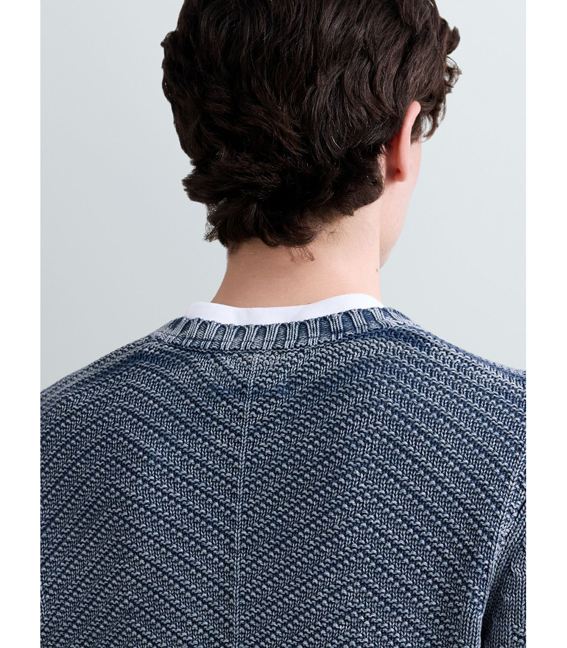 ダメージ加工コットンニット 詳細画像 ブルー 7